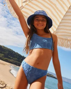Outlet Girls' Beach Check Bralette Bikini Set Kids Bikinis