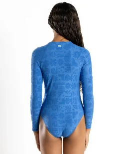 Surf|Wetsuits & Surfsuits*Roxy Girls' Beach Check Long Sleeve Surfsuit Nebulas Blue Beach Check