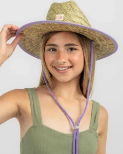 Headwear*Billabong Girls' Beach Dayz Panama Hat Lilac Breeze