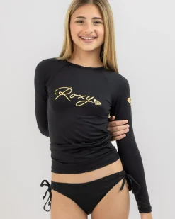 Rash Vests*Roxy Girls' Beach Love Long Sleeve Rash Vest Anthracite