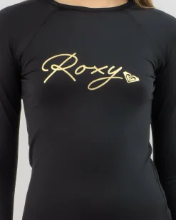 Rash Vests*Roxy Girls' Beach Love Long Sleeve Rash Vest Anthracite