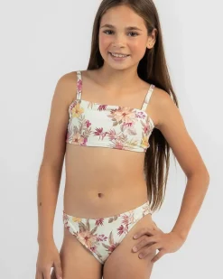Bikinis*Topanga Girls' Beachcomber Bandeau Bikini White