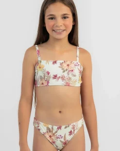 Bikinis*Topanga Girls' Beachcomber Bandeau Bikini White