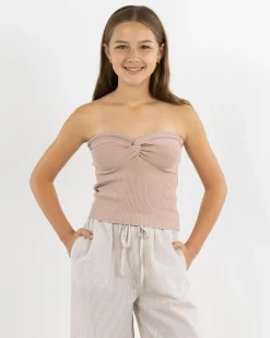 Tops*Mooloola Girls' Bianca Knit Tube Top Mushroom