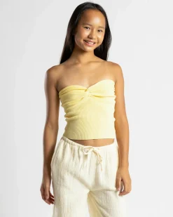 Tops*Mooloola Girls' Bianca Knit Tube Top Lemon
