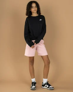 Outerwear*Nike Girls' Boxy Crew-Neck Sweatshirt Black/white