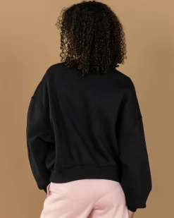 Outerwear*Nike Girls' Boxy Crew-Neck Sweatshirt Black/white