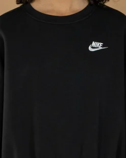 Outerwear*Nike Girls' Boxy Crew-Neck Sweatshirt Black/white
