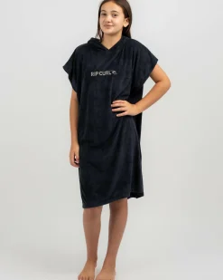 Towels*Rip Curl Girls' Brand Hooded Towel Black/grey