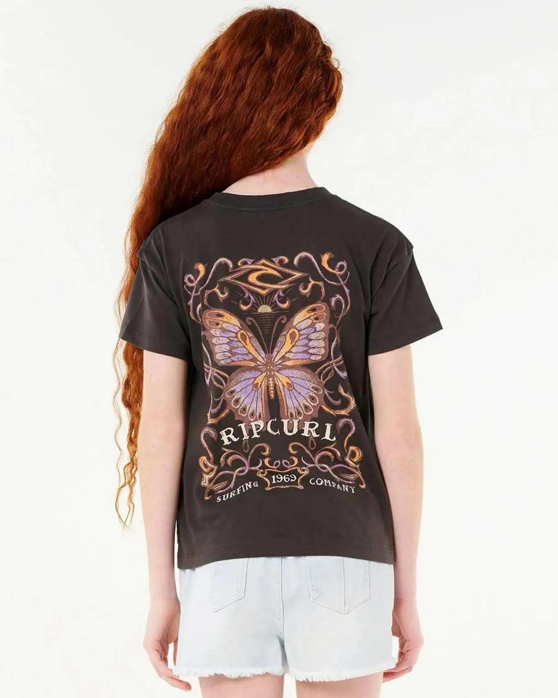 Clearance Girl's Butterfly Heritage T-Shirt Kids Tops