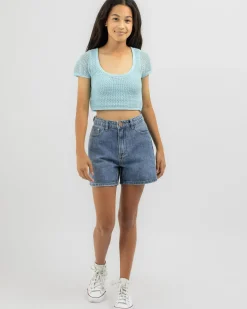 Denim|Bottoms*DESU Girls' Byron Mid Denim Shorts Dark Mid
