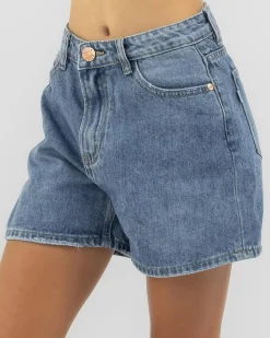 Denim|Bottoms*DESU Girls' Byron Mid Denim Shorts Dark Mid