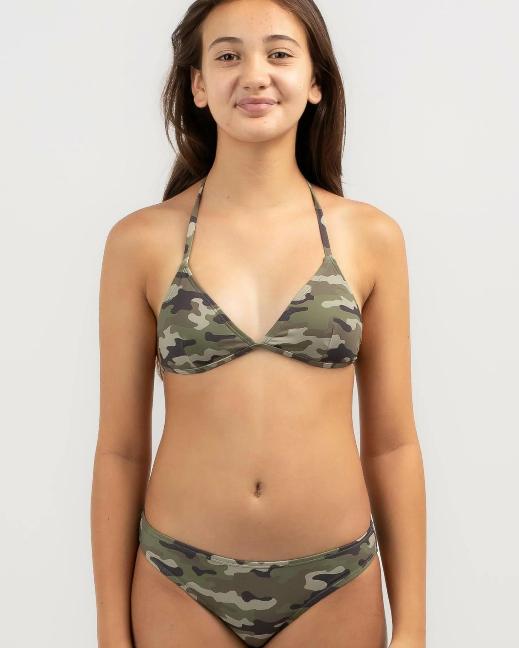 Sale Girls' Camo Triangle Bikini Set Kids Bikinis