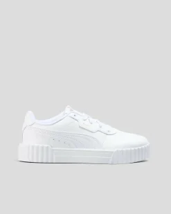Sneakers*Puma Girls' Carina 3.0 Shoes Puma White/puma Gold