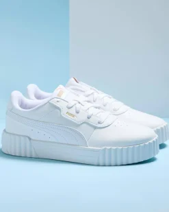 Sneakers*Puma Girls' Carina 3.0 Shoes Puma White/puma Gold