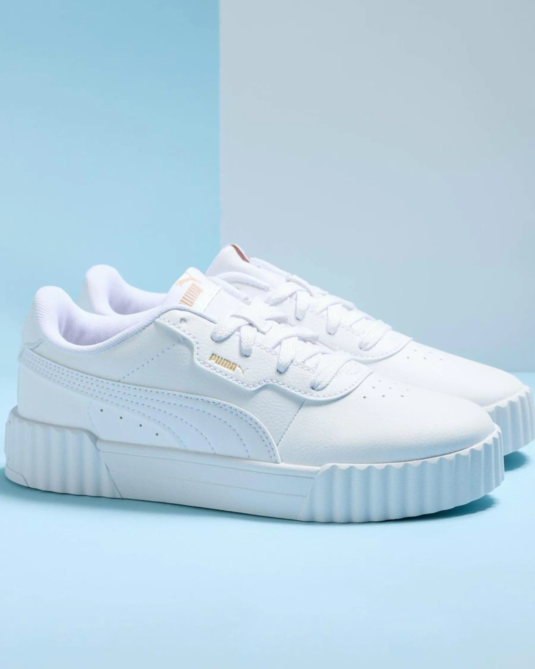 Sneakers*Puma Girls' Carina 3.0 Shoes Puma White/puma Gold