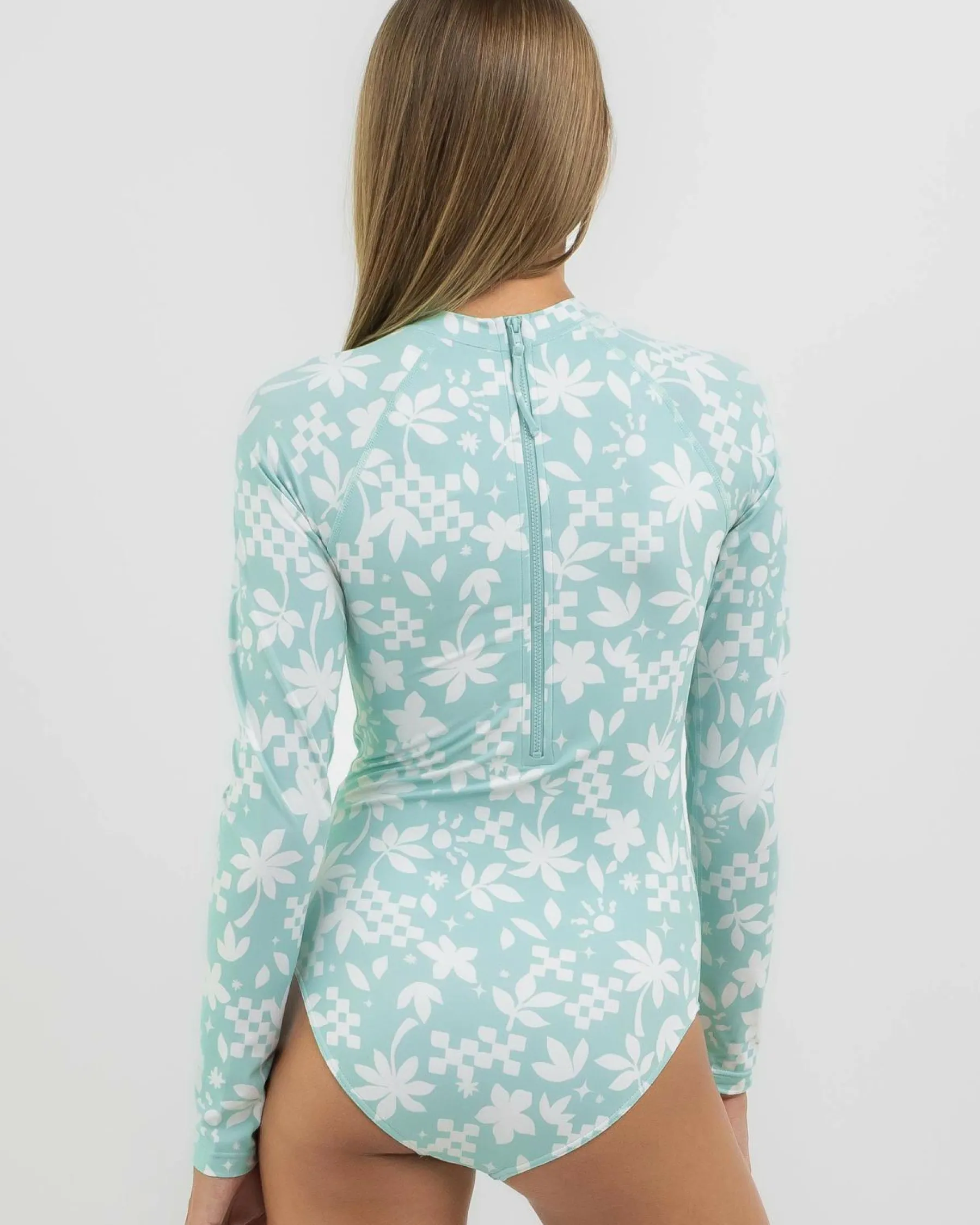 Surf|One Pieces*Billabong Girls' Catch A Wave Long Sleeve Surfsuit Mint Chip