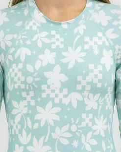 Surf|One Pieces*Billabong Girls' Catch A Wave Long Sleeve Surfsuit Mint Chip