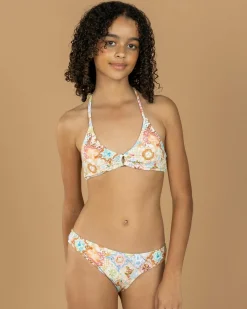 Bikinis*Kaiami Girls' Celeste Ring Bralette Bikini Set Multi