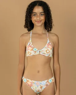 Bikinis*Kaiami Girls' Celeste Ring Bralette Bikini Set Multi