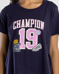 Tops*Champion Girls' Sporty Boxy T-Shirt Dark Eggplant