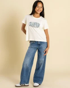 Tops*Champion Girls' Sporty Boxy T-Shirt Natural