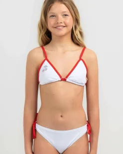 Bikinis*Topanga Girls' Cherry Fixed Triangle Bikini Set White