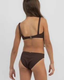 Bikinis*Topanga Girls' Claire Bandeau Bikini Set Dark Choc