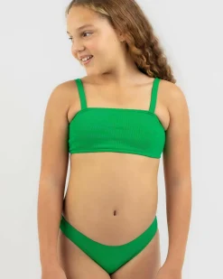 Bikinis*Topanga Girls' Claire Bandeau Bikini Set Bright Green