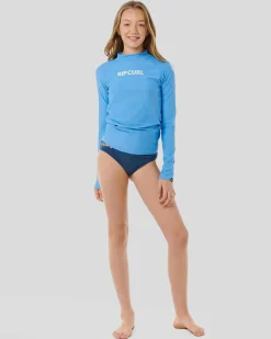 Rash Vests*Rip Curl Girls' Classic Surf Long Sleeve Rash Vest Bright Blue