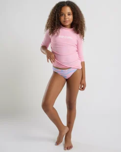 Rash Vests*Rip Curl Girls' Classic Surf Short Sleeve Rash Vest Bright Pink