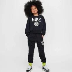 Outerwear*Nike Girls' Club Fleece GX Star Boxy Sweatshirt Black/(white)
