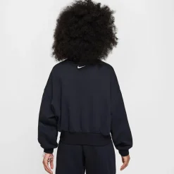 Outerwear*Nike Girls' Club Fleece GX Star Boxy Sweatshirt Black/(white)