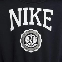 Outerwear*Nike Girls' Club Fleece GX Star Boxy Sweatshirt Black/(white)