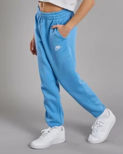 Bottoms*Nike Girls' Club Fleece Track Pants Blue Beyond/(white)