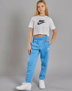 Bottoms*Nike Girls' Club Fleece Track Pants Blue Beyond/(white)