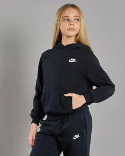 Outerwear*Nike Girls' Club Hoodie Black/white