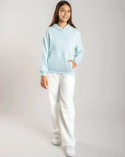 Outerwear*Nike Girls' Club Hoodie Glacier Blue/white
