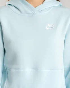 Outerwear*Nike Girls' Club Hoodie Glacier Blue/white