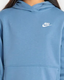 Outerwear*Nike Girls' Club Hoodie Blue Beyond/white