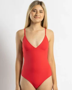 Surf|One Pieces*Topanga Girls' Coco One Piece Swimsuit Fire Red