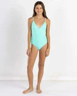Surf|One Pieces*Topanga Girls' Coco One Piece Swimsuit Seafoam