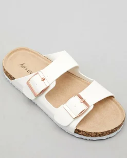 Slides & Sandals*Ava And Ever Girls' Cortina Slide Sandals White