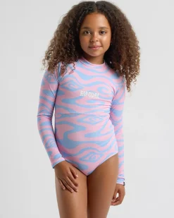 Surf|Wetsuits & Surfsuits*Rip Curl Girls' Cosmic UPF Long Sleeve Surfsuit Mid Blue
