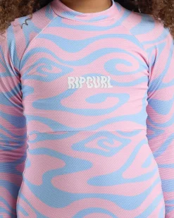 Surf|Wetsuits & Surfsuits*Rip Curl Girls' Cosmic UPF Long Sleeve Surfsuit Mid Blue