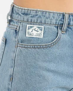 Denim|Bottoms*Rusty Girls' Cyprus High Denim Shorts Middy Blue