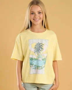 Tops*Roxy Girls' Daisy Loose Season T-Shirt Pineapple Slice