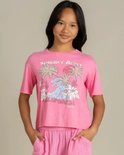 Tops*Roxy Girls' Daisyloose Season T-Shirt Pink Cosmos