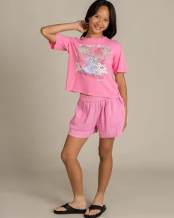 Tops*Roxy Girls' Daisyloose Season T-Shirt Pink Cosmos