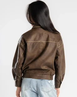Outerwear*Ava And Ever Girls' Dakota Bomber Jacket Washed Brown